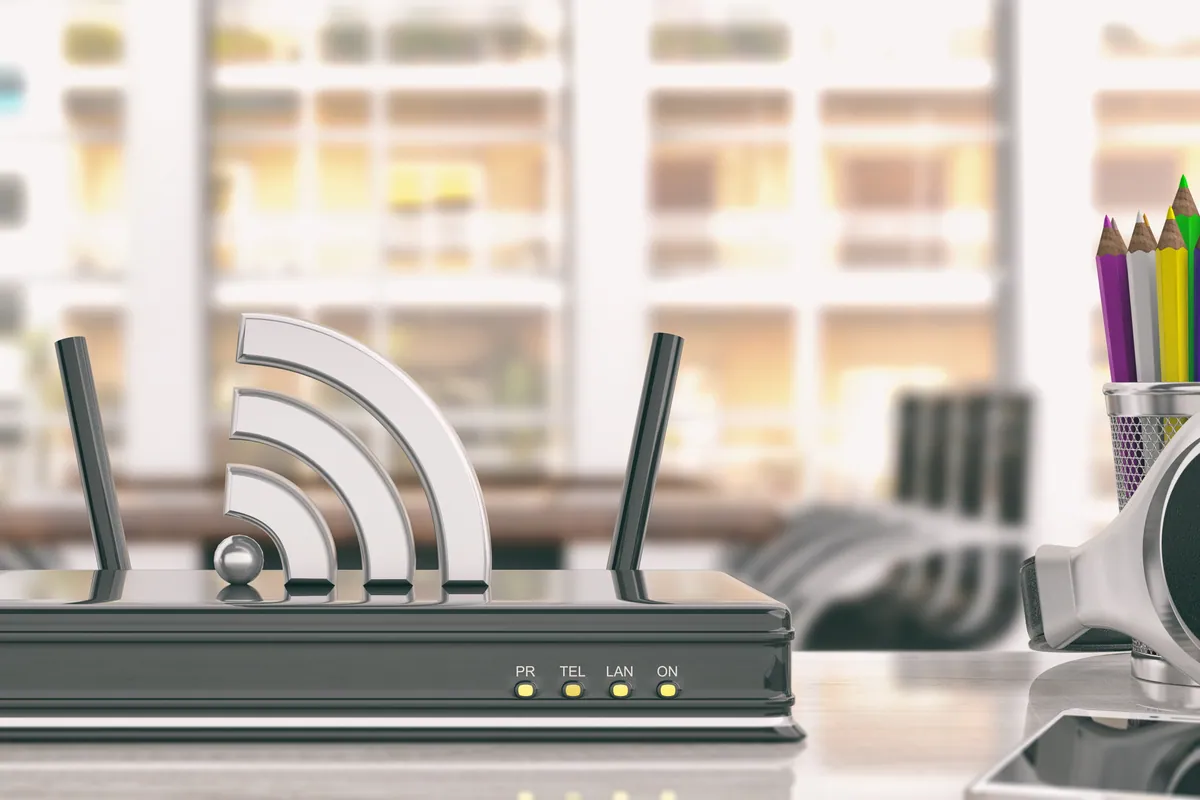 Wi-Fi router in an office