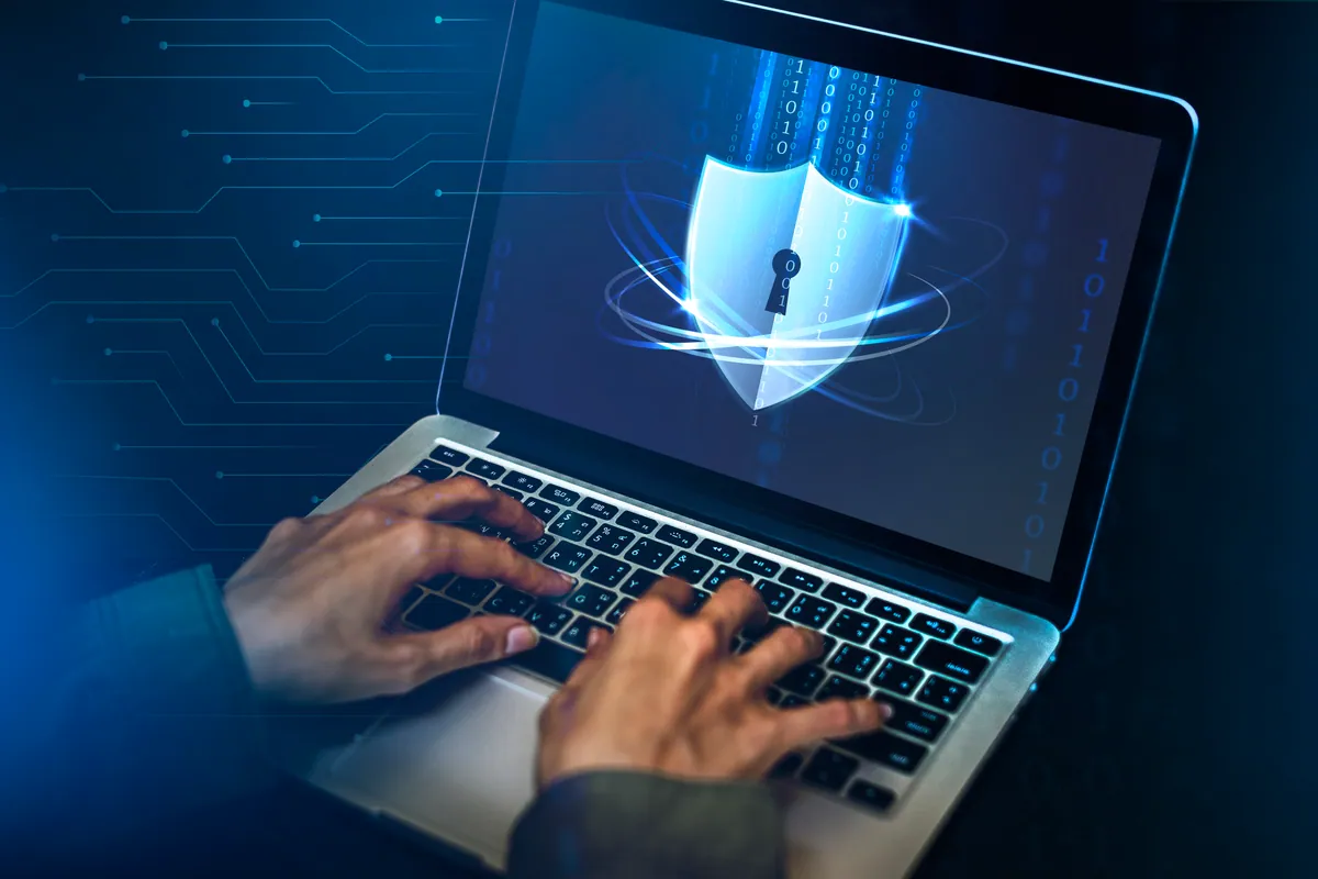 Computer security technology concept