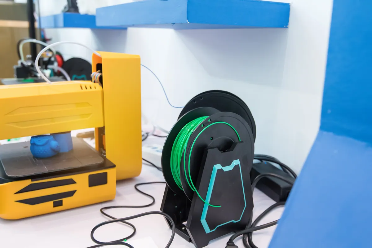 Spools of 3D printer filament