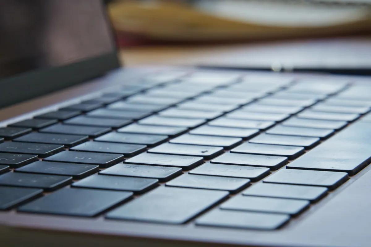 Close-up of laptop keyboard keys