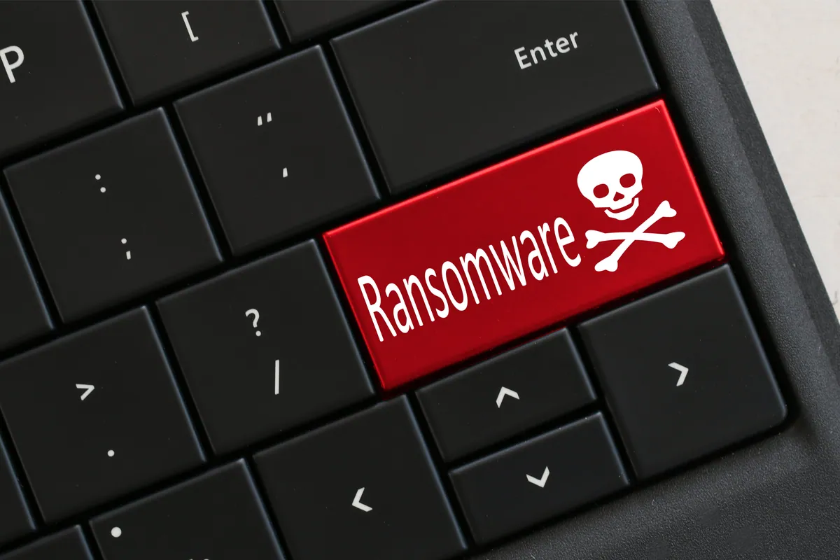 Ransomware warning message on a computer