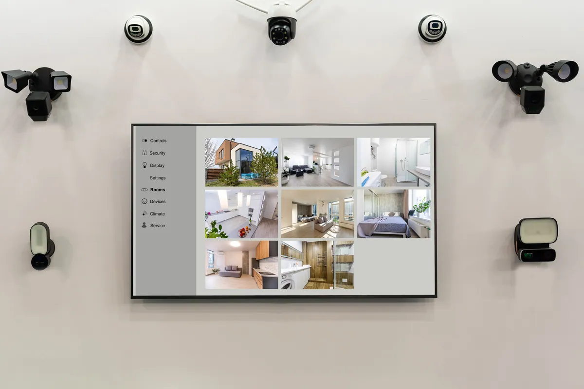 A home CCTV system shown on a monitor