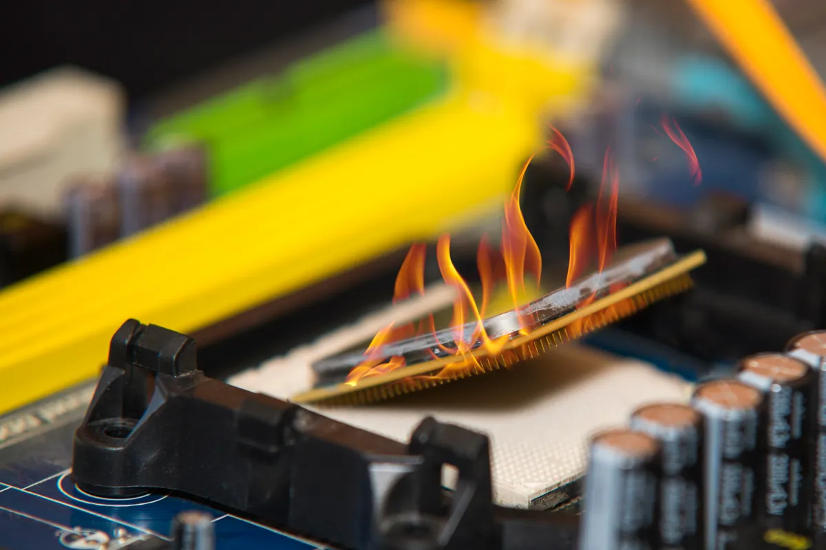 A high-performance computer processor overheating
