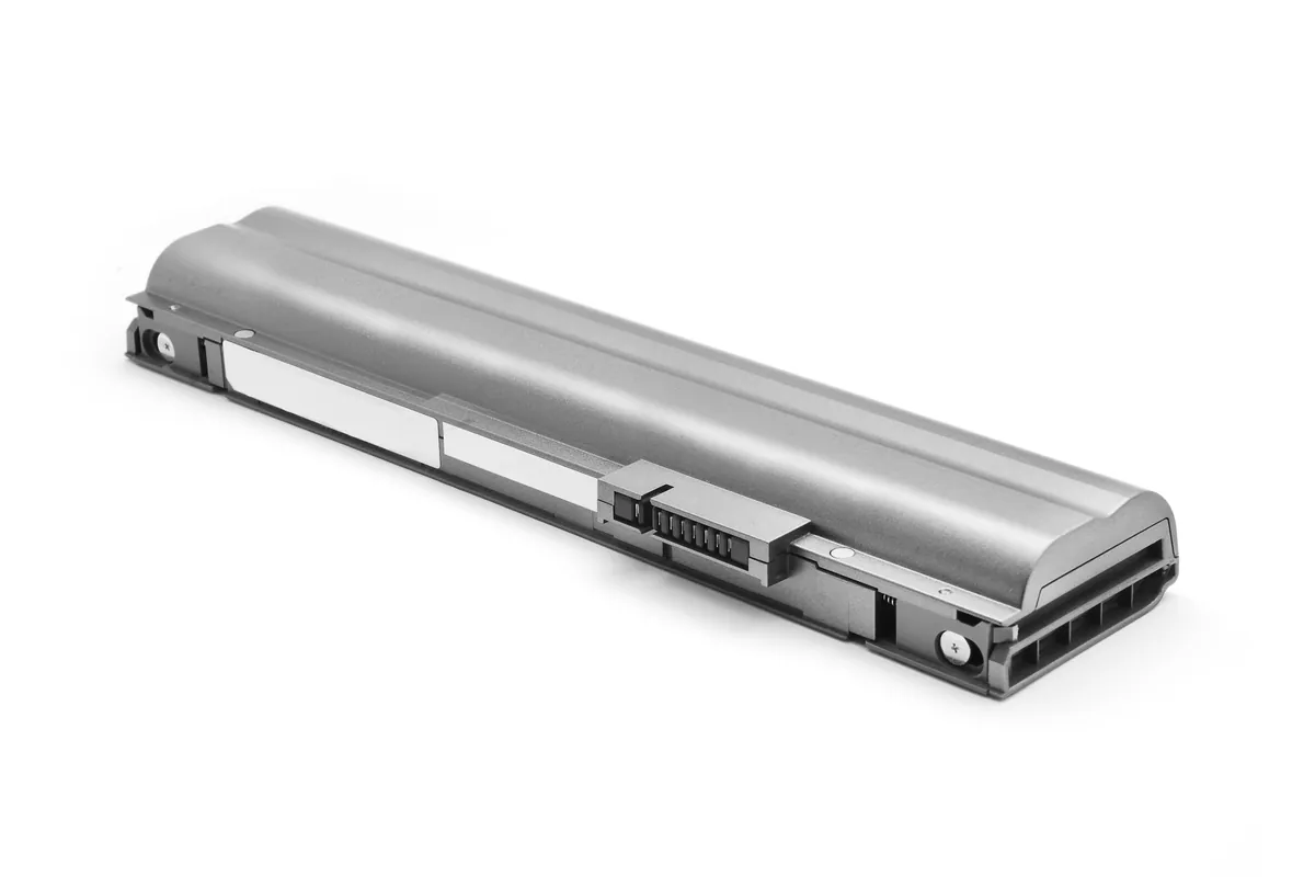 A laptop battery removed during a replacement