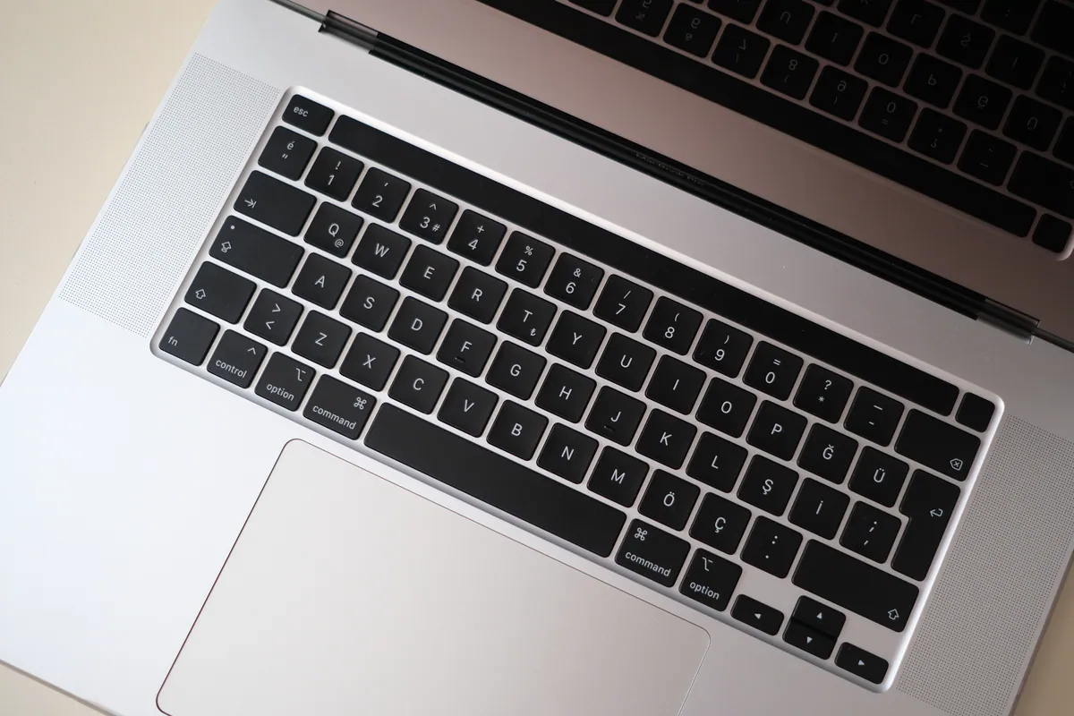 Close-up of a MacBook Pro keyboard